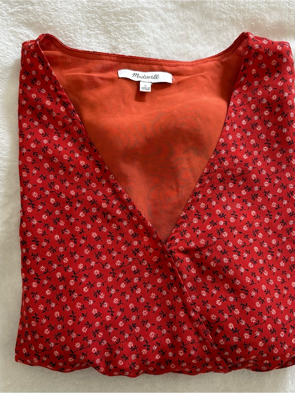 MADEWELL Floral V-Neck Blouse